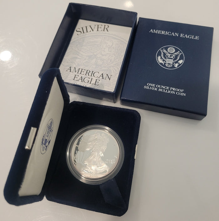 2003 W American Silver Eagle 1 Oz Proof Coin W Box & COA0