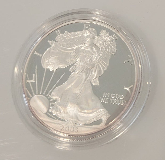 2003 W American Silver Eagle 1 Oz Proof Coin W Box & COA1