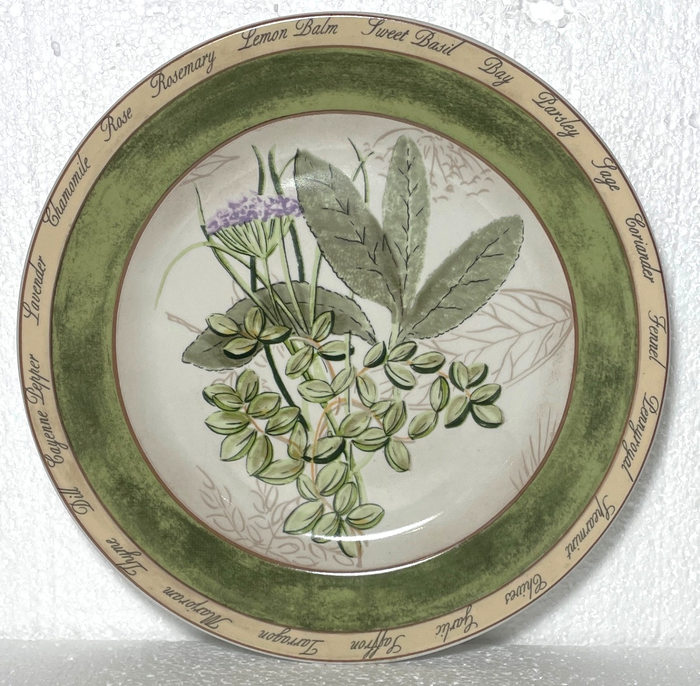 American Atelier Bouquet Garni Salad Dessert Plate Mint Basil 8"0