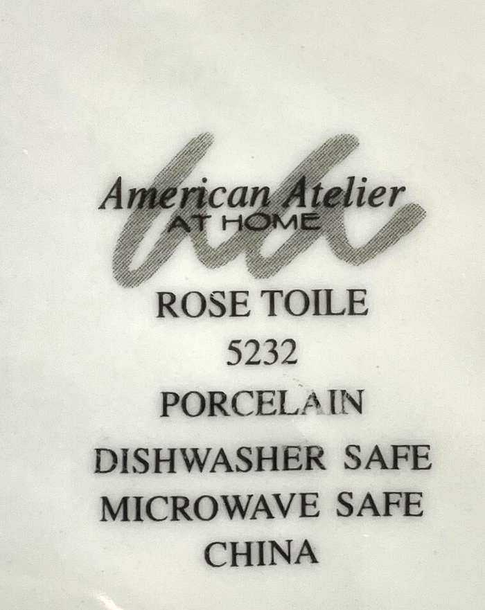 American Atelier Rose Toile Dinner Plate 10 1/2"1