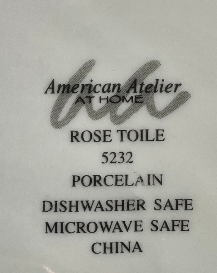American Atelier Rose Toile Large Rim Soup Bowl 8 7/8"1