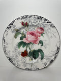 American Atelier Rose Toile Salad Plate 8 1/8" Pink Flowers Butterfly0