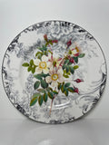 American Atelier Rose Toile Salad Plate 8 1/8" White Flowers0