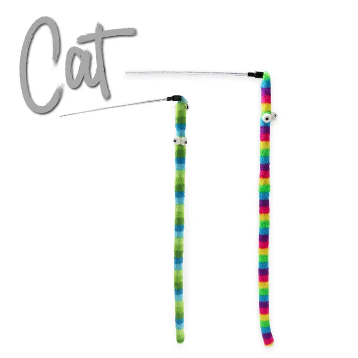 Ancol Rainbow Wiggle Worm Cat Dangler Toy