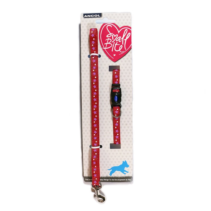Ancol Small Bite Stars Puppy Collar & Lead Set