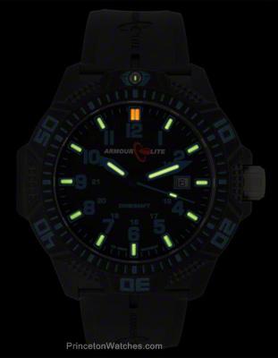 ArmourLite Caliber Series - Blue Accent - NB Rubber - Tritium - Date - 200m - AL611A