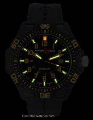 ArmourLite Caliber Series - Yellow Accents - NB Rubber  - Tritium - Date - 200m - AL614A