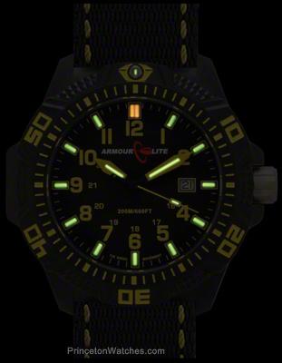 ArmourLite Caliber Series - Yellow Accents - Nylon Strap - Tritium - Date - 200m - AL604A_97639b1f-ff88-4c5e-a768-7fae1903dcea