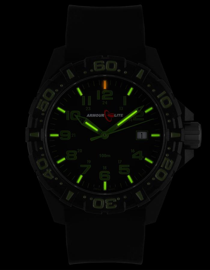 ArmourLite Operator Series Mens Watch - Carbon Fiber Case - Dive Bezel - Green - AL1503A