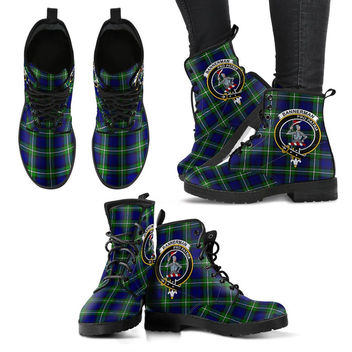 Bannerman Tartan Clan Badge Leather Boots