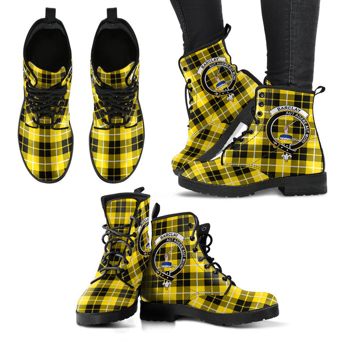 Barclay Dress Modern Tartan Clan Badge Leather Boots