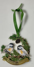Beacon Design Chickadees Namedrop Kennebunkport Christmas Ornament 3"0