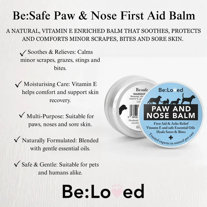 Be:Safe Pet Paw & Nose Balm – Soothe & Heal Balm (60g)