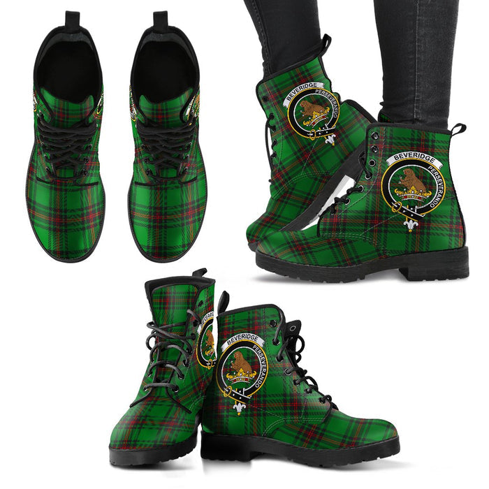 Beveridge Tartan Clan Badge Leather Boots