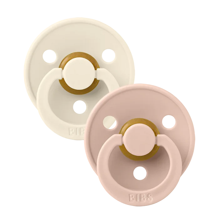 Bibs 2pk Colour Pacifiers Round