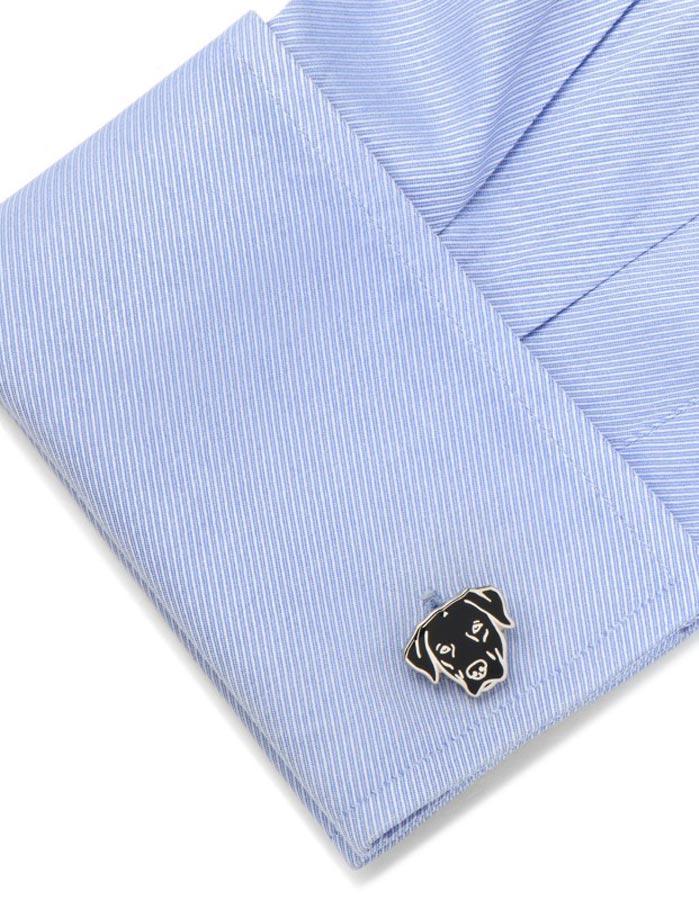 Black Labrador Retriever Cufflinks - Enamel on Metal - Bullet Back Closure - CC-LAB-SLB