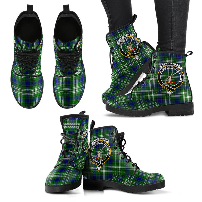Blackadder Tartan Clan Badge Leather Boots