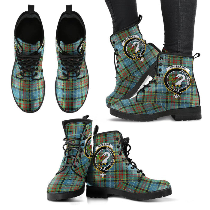 Brisbane modern Tartan Clan Badge Leather Boots