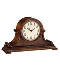 Bulova Asheville Tambour Chiming Mantel Clock - Brown Cherry Finish, Burl Accent - B1514