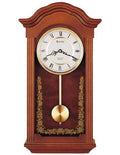 Bulova Baronet - Chiming Pendulum Wall Clock - Solid Wood Case - Mahogany Finish - C4443