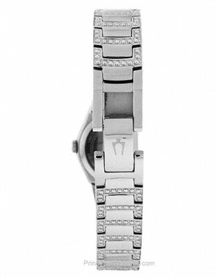 Bulova Crystal Ladies Dress Watch - Black Dial - Stainless Steel Case & Bracelet - 96L170B