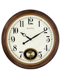 Bulova Jefferson Wall Clock - Brown Cherry Hardwood Case - Engravable Pendulum - C4868