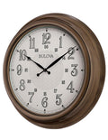 Bulova Key West Large All Weather Wall Clock - Aged Wicker Finish - Night Light - C4852_71f586af-0261-458d-820d-ad640f285a34