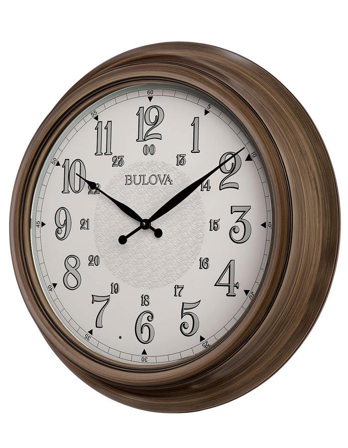 Bulova Key West Large All Weather Wall Clock - Aged Wicker Finish - Night Light - C4852_71f586af-0261-458d-820d-ad640f285a34