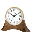 Bulova Mariner Desk Clock - Solid Wood Base - Satin Gold Finished Metal Case - B5406