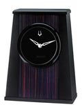 Bulova Oblique Desk Clock  - Wood Veneer - Black Aluminum Frame - B5003_5a1230a1-6331-4dd7-83fc-88d327dae6c2