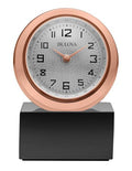 Bulova Sphere Executive Desk Clock - Rose Gold-Tone - Sweep Second Hand - B5015