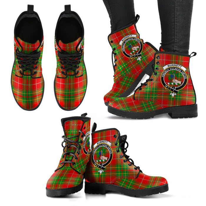 Burnett Ancient Tartan Clan Badge Leather Boots