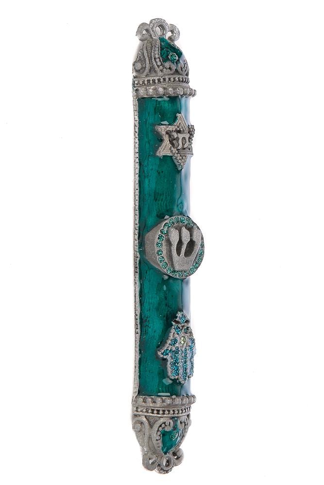 Chai Mezuzah-Turquoise