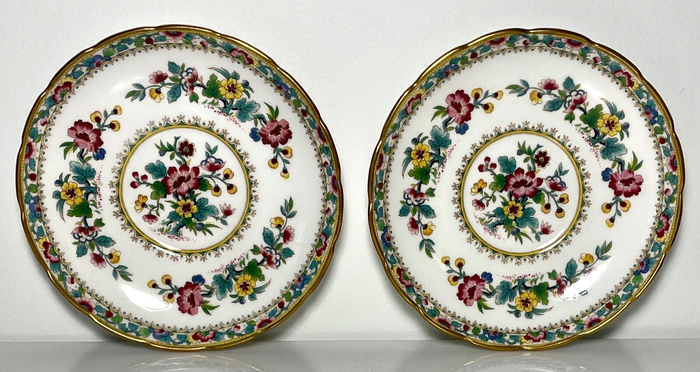 Coalport Ming Rose Saucer 5 3/8" Set of 2 Crazed0