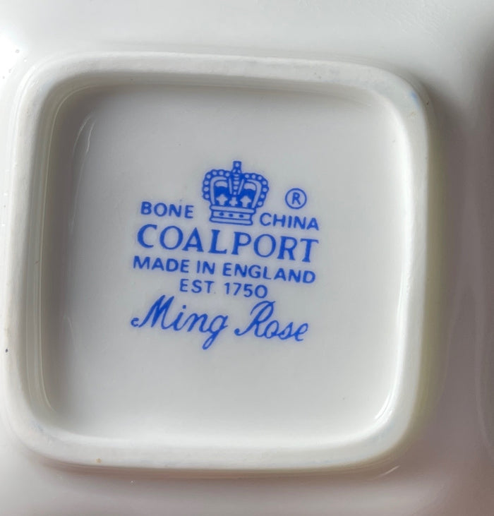 Coalport Ming Rose Square Ashtray 3 1/2"2