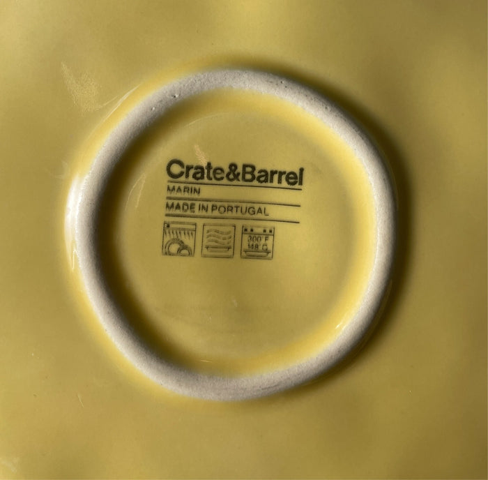 Crate & Barrel Marin Yellow Dinner Plate 10 1/2" Used2