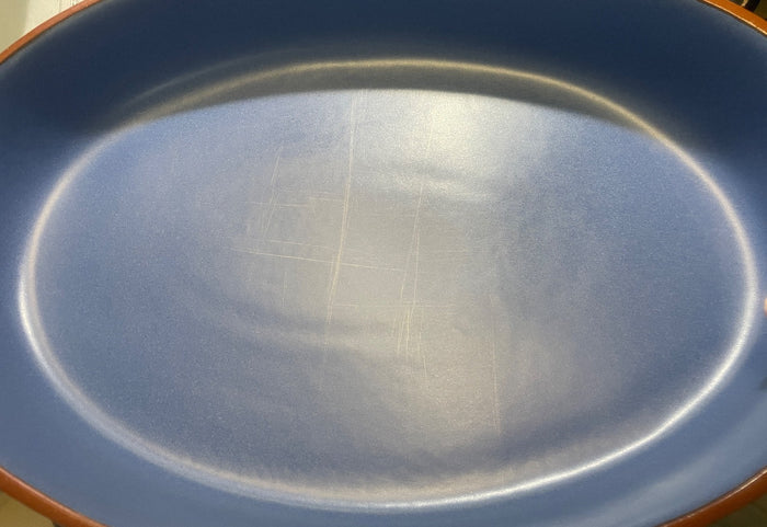 Dansk Mesa Sky Blue Oval Baker 12 5/8" Portugal1