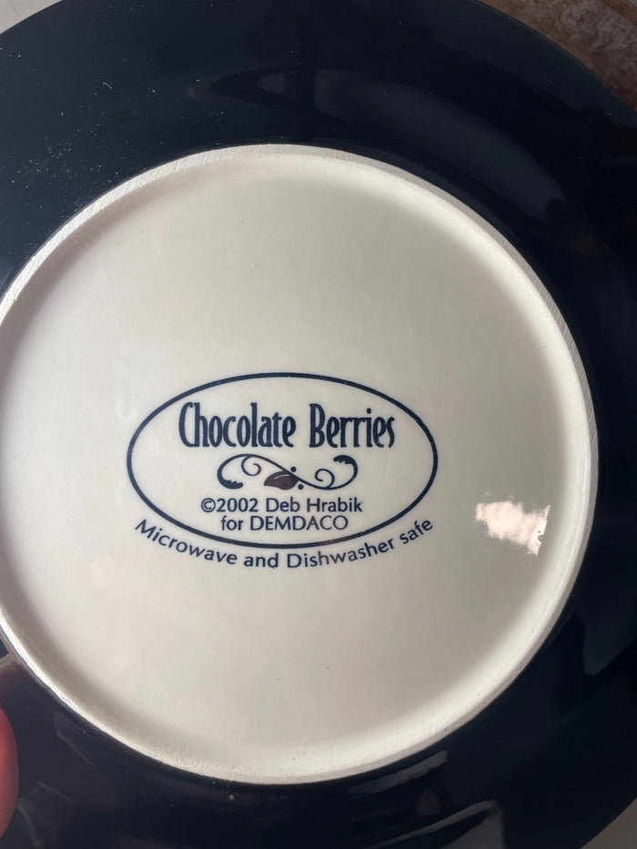 Demdaco Chocolate Berries Salad Plate 8 3/8"1