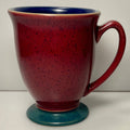 Denby Harlequin Mug Blue Red Green Footed 4 1/4"0
