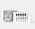 Shop Rescue Spa discovery set featuring five 7.5ml eau de toilette fragrance vials in a decorative illustrated box.