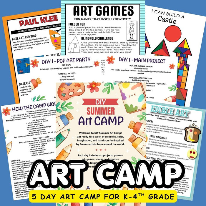 DIY Summer Art Camp | 5 Days of Famous Artist Projects, Games & Creative Fun
