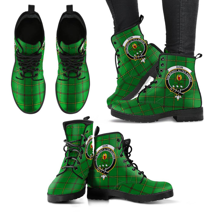 Don (Tribe-of-Mar) Tartan Clan Badge Leather Boots