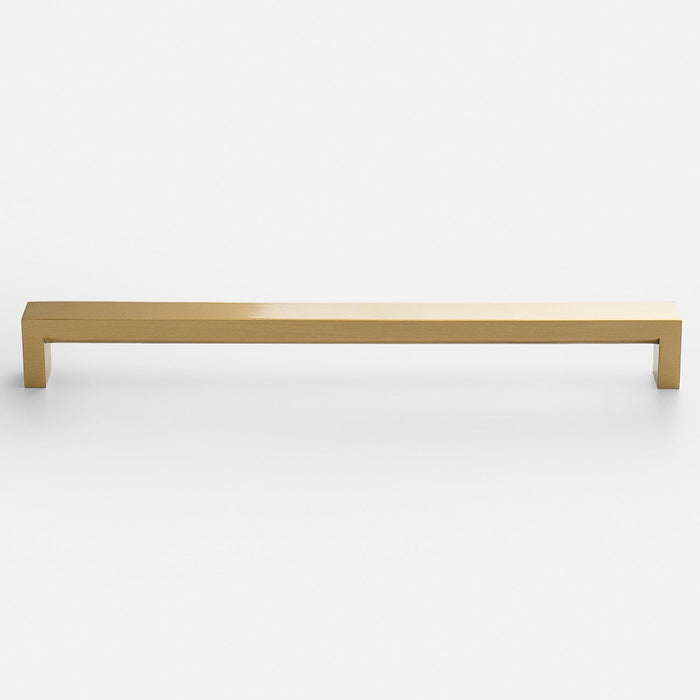Front view of Edgecliff appliance pull showcasing its long rectangular bar and squared ends against a white background