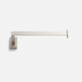 Front view of Edgecliff Towel Holder showcasing satin nickel finish with solid brass construction on a light background