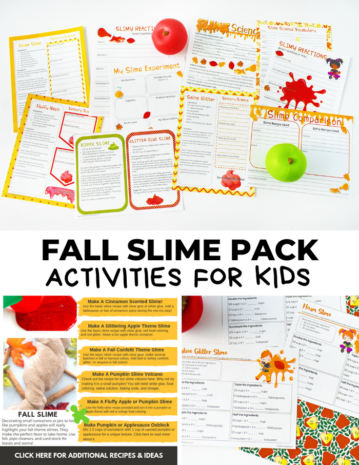 Fall Slime Pack: Recipes, Science &amp; Printable Activities