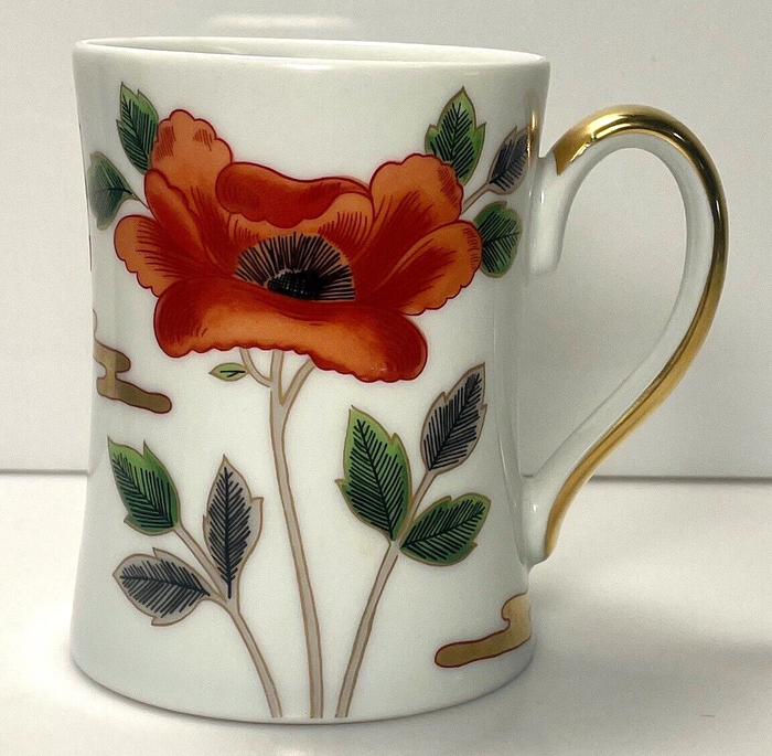 Fitz and Floyd Fleur Et Nuages Mug Gold Handle 3 7/8"0
