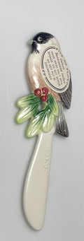 Fitz and Floyd Woods Collection Birds Canape Knife Holly Branch 5 3/4"0