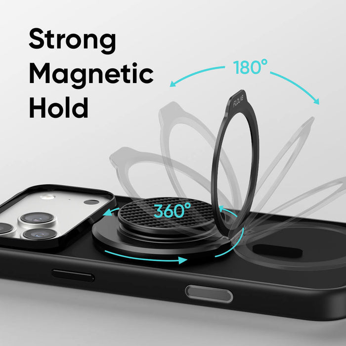 FLOLAB ForgeGrip Magnetic Stand & Phone Grip for iPhone Magsafe, Compatible with Android Phone - Carbon Fiber