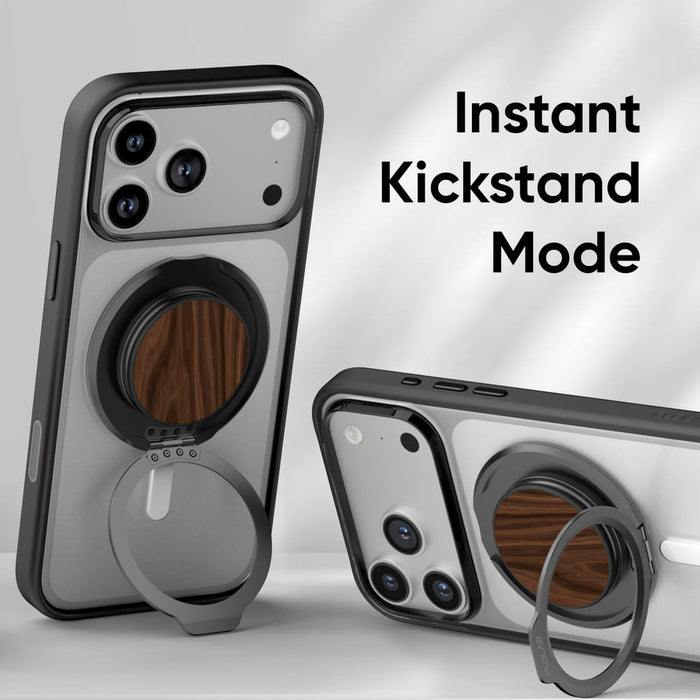 FLOLAB ForgeGrip Magnetic Stand & Phone Grip for iPhone Magsafe, Compatible with Android Phone - Carbon Fiber
