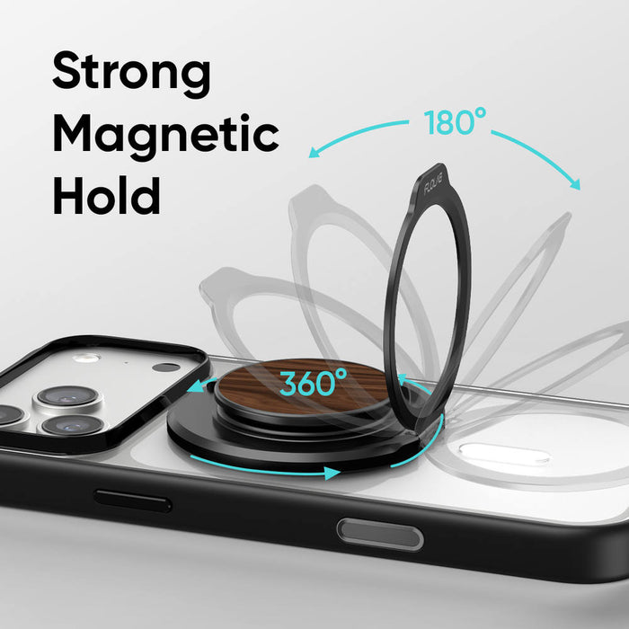 FLOLAB ForgeGrip Magnetic Stand & Phone Grip for iPhone Magsafe, Compatible with Android Phone - Carbon Fiber